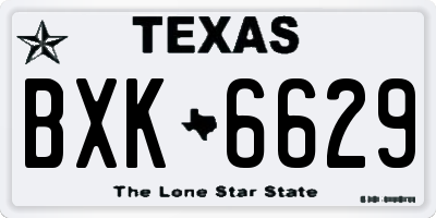 TX license plate BXK6629