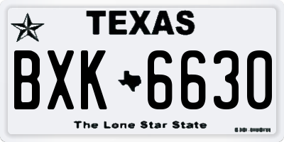 TX license plate BXK6630