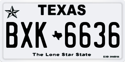 TX license plate BXK6636