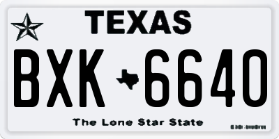 TX license plate BXK6640