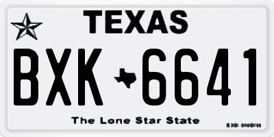 TX license plate BXK6641
