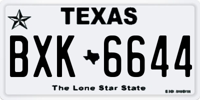 TX license plate BXK6644