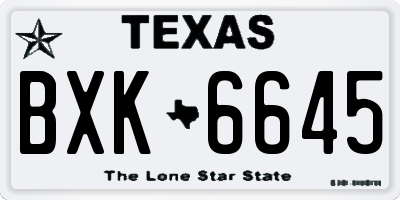 TX license plate BXK6645
