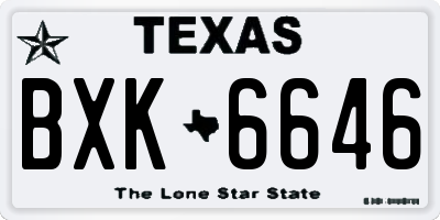 TX license plate BXK6646