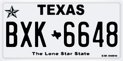 TX license plate BXK6648