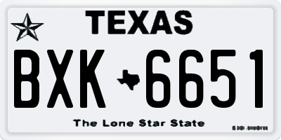 TX license plate BXK6651