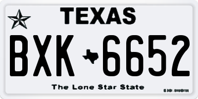 TX license plate BXK6652