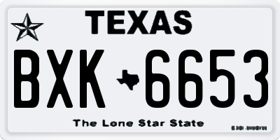 TX license plate BXK6653