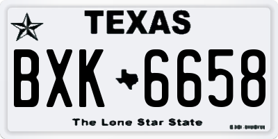 TX license plate BXK6658