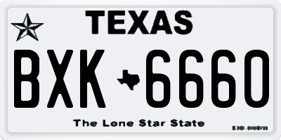 TX license plate BXK6660