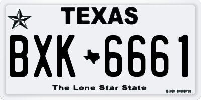 TX license plate BXK6661
