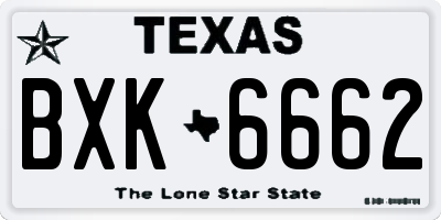 TX license plate BXK6662