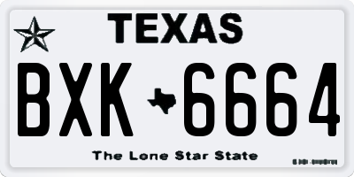 TX license plate BXK6664