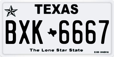 TX license plate BXK6667