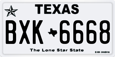 TX license plate BXK6668