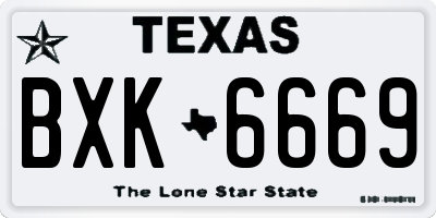 TX license plate BXK6669