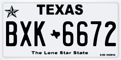 TX license plate BXK6672