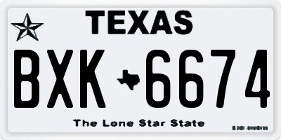 TX license plate BXK6674