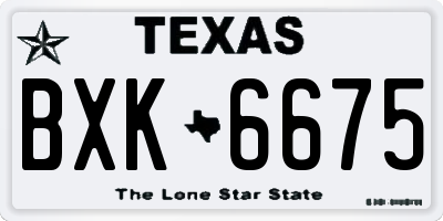 TX license plate BXK6675