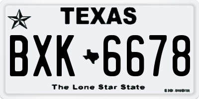 TX license plate BXK6678