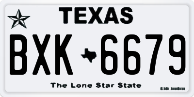 TX license plate BXK6679