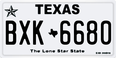 TX license plate BXK6680