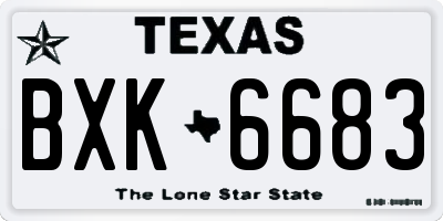 TX license plate BXK6683
