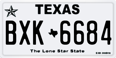 TX license plate BXK6684