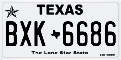 TX license plate BXK6686
