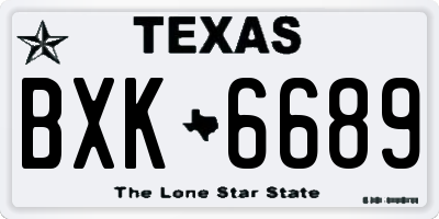 TX license plate BXK6689