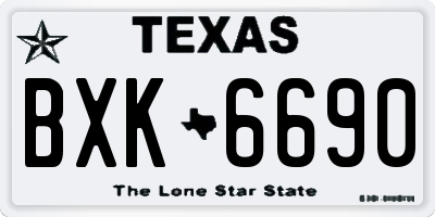 TX license plate BXK6690