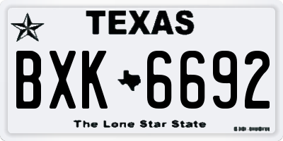 TX license plate BXK6692