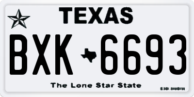 TX license plate BXK6693