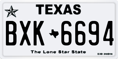 TX license plate BXK6694