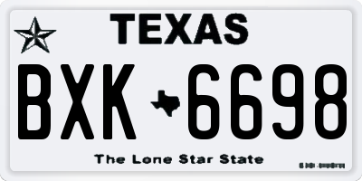 TX license plate BXK6698