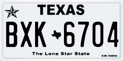 TX license plate BXK6704
