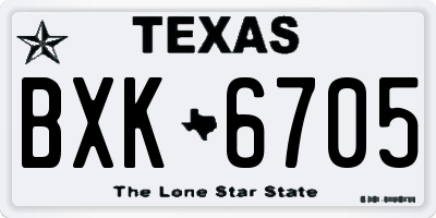 TX license plate BXK6705