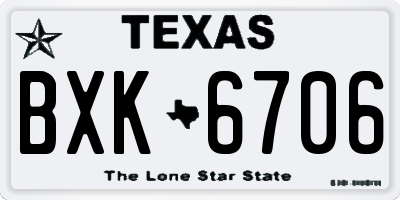 TX license plate BXK6706