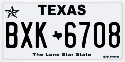 TX license plate BXK6708