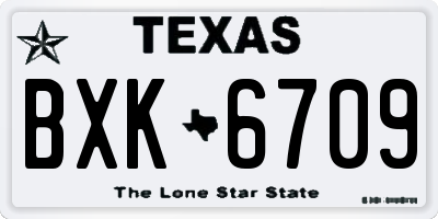 TX license plate BXK6709