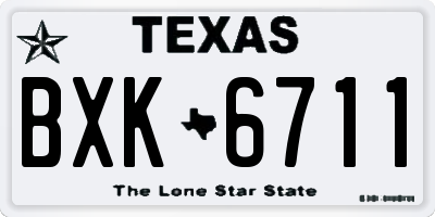 TX license plate BXK6711