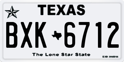 TX license plate BXK6712