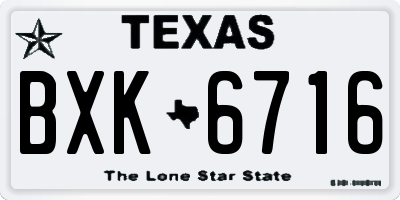 TX license plate BXK6716