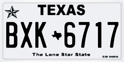 TX license plate BXK6717