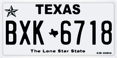 TX license plate BXK6718