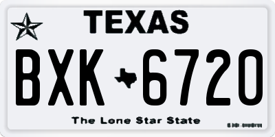 TX license plate BXK6720