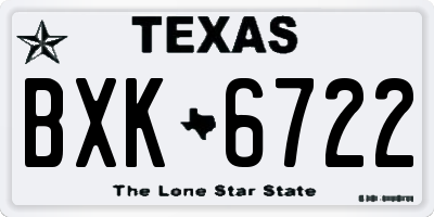 TX license plate BXK6722