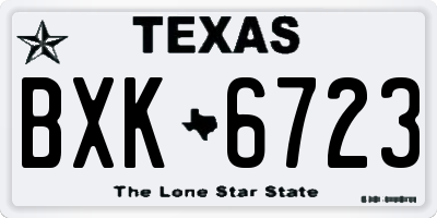 TX license plate BXK6723