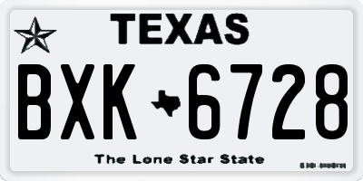 TX license plate BXK6728