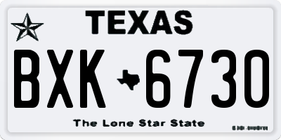 TX license plate BXK6730